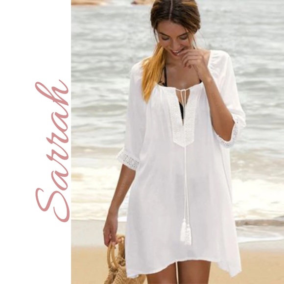 SALE New Bohemian Crochet detailed Tunic Top Beach Dress - Picture 3 of 15